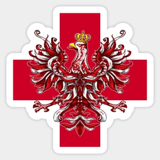 Polish Eagle Cross Sticker